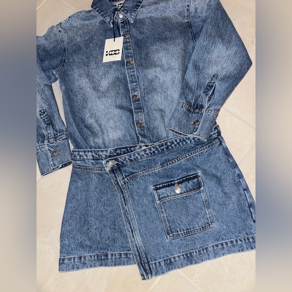 KBB by KAHLANA Long Sleeve 'The Asymm Denim Dress' - Picture 6 of 9